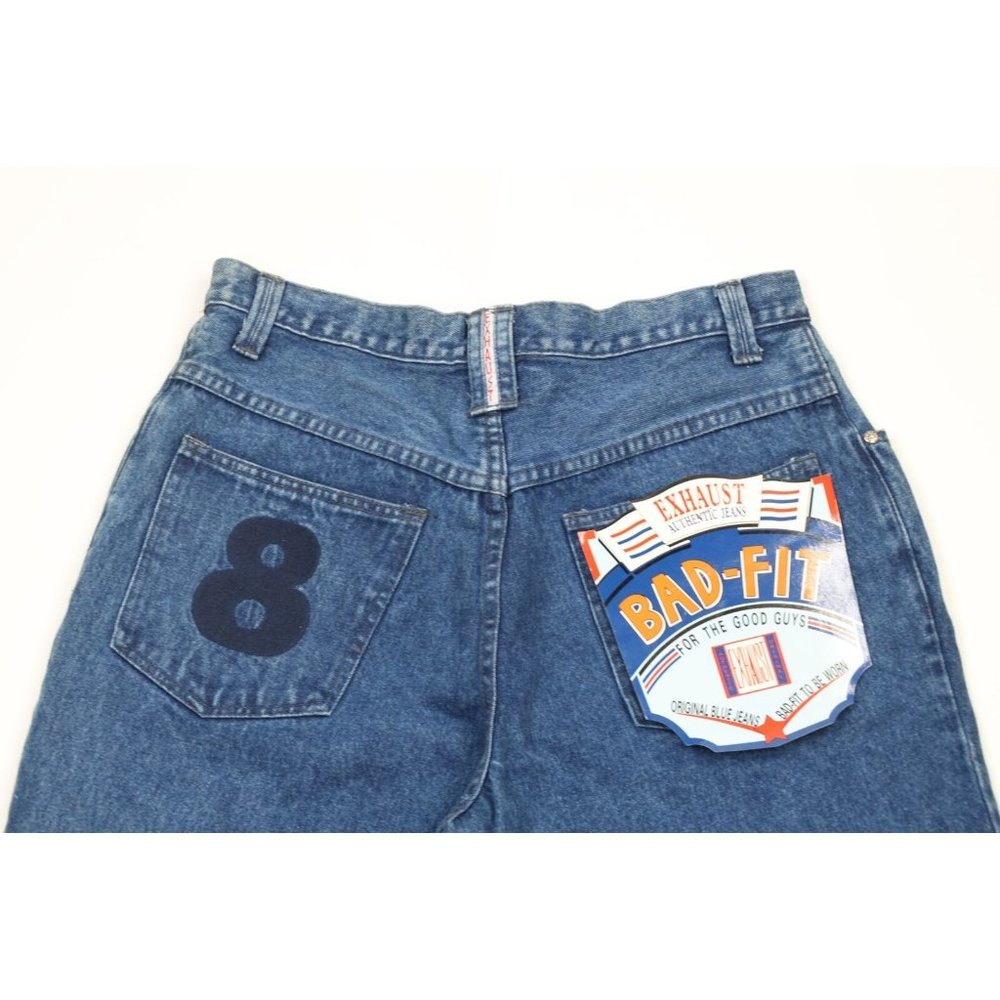 NOS Vintage 90s Streetwear Mens 32x34 Pleated Baggy Loose Fit Denim Jeans Blue - Picture 10 of 13